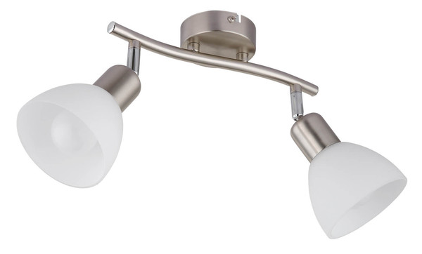 Globo Malte E14 Strahler 2-fach 5W Warmweiß Nickel Matt, Metall Ø10cm 81490201