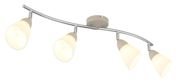 Globo Strahler Paula 4-flammig E14 Sandfarben matt Metall Glas 70x21cm