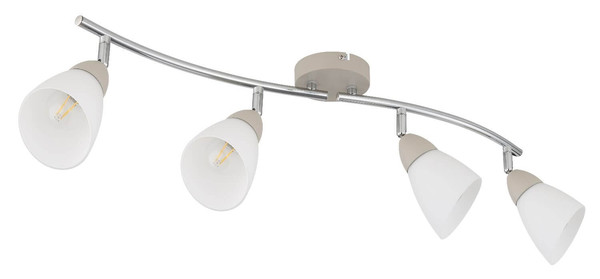 Globo Strahler Paula 4-flammig E14 Sandfarben matt Metall Glas 70x21cm