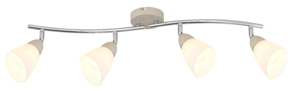 Globo Strahler Paula 4-flammig E14 Sandfarben matt Metall Glas 70x21cm