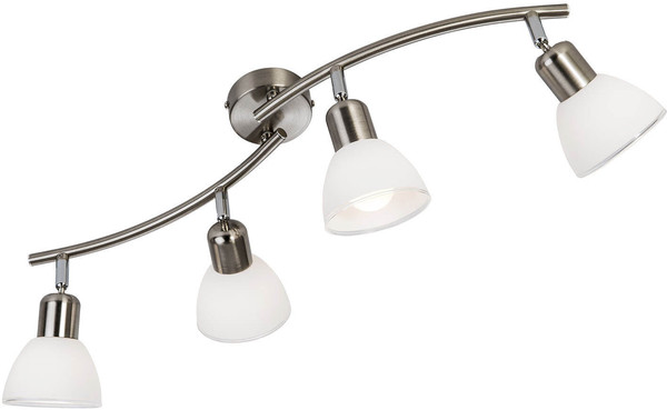 Globo Mattes E14 Deckenleuchte 4-fach 3W Nickel Matt, Metall Ø10cm 818804016