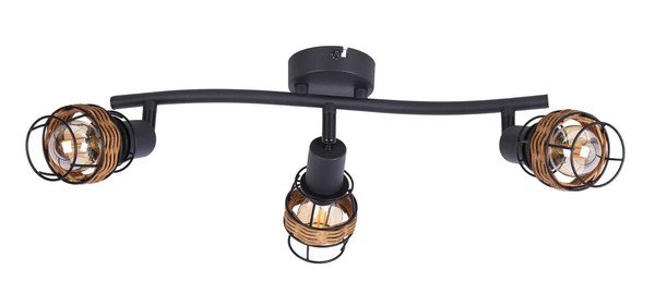 Globo Malik E14 Strahler 3-fach 25W Schwarz Matt, Metall Ø7cm 82340308