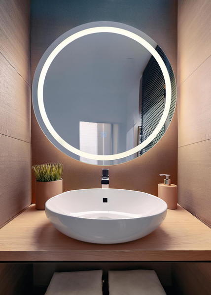 Globo Rivas LED Spiegel 10W Neutralweiß Spiegel Memoryfunktion Ø55cm 84033