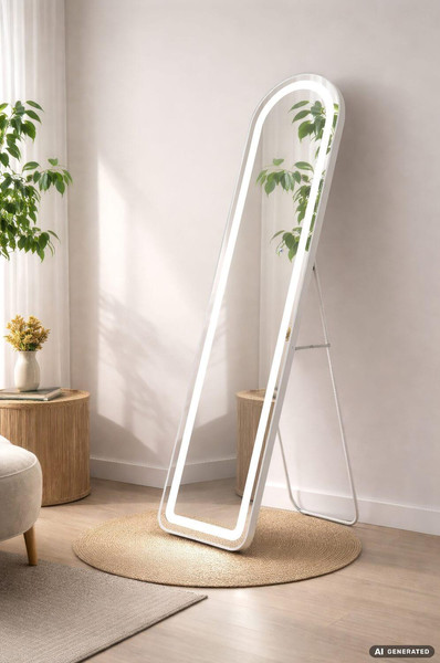 Globo LED Spiegelleuchte Claud 16W dimmbar CCT warm-/neutral-/tageslichtweiss Weiß matt Metall Spiegel 160x50cm