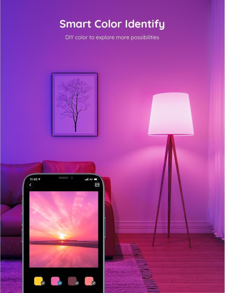 Govee Smarte LED Lampe E27, RGBWW, WLAN & Bluetooth, DreamView 800Lm, wie 60W H6004CC1