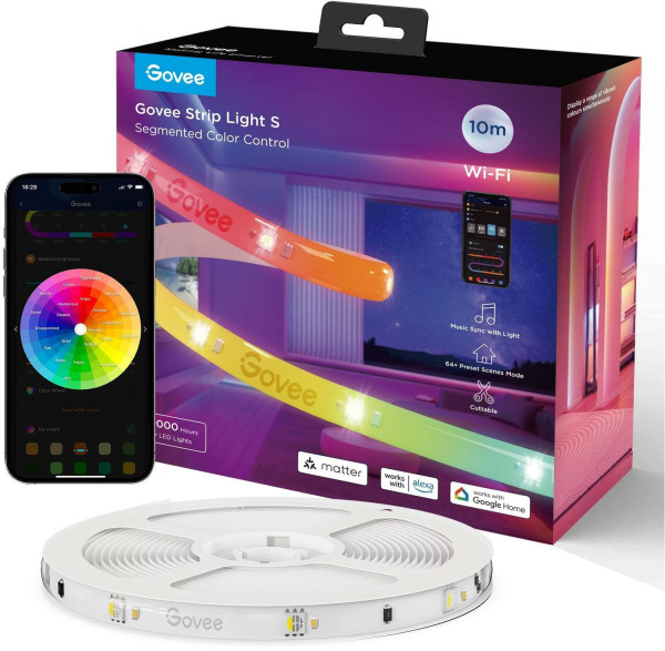Govee RGBIC Strip Light S 10M - Smarter LED Streifen, Alexa, Matter & Google H612CCD1