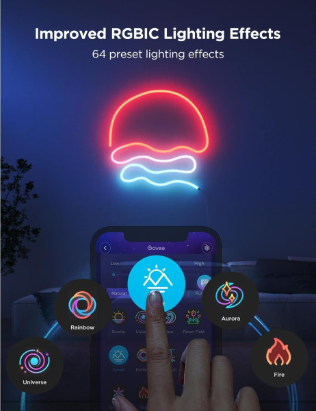 Govee Neon Rope Strip Ligth 2 - 4M, Smarter LED Streifen, Alexa, Matter & Google H61D4C01