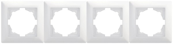 Gunsan Visage 4-fach Rahmen für 4 Steckdosen Schalter Dimmer Weiss