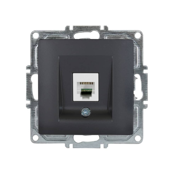 Gunsan Visage Telefon Steckdose 1-fach CAT3 Dunkelsilber