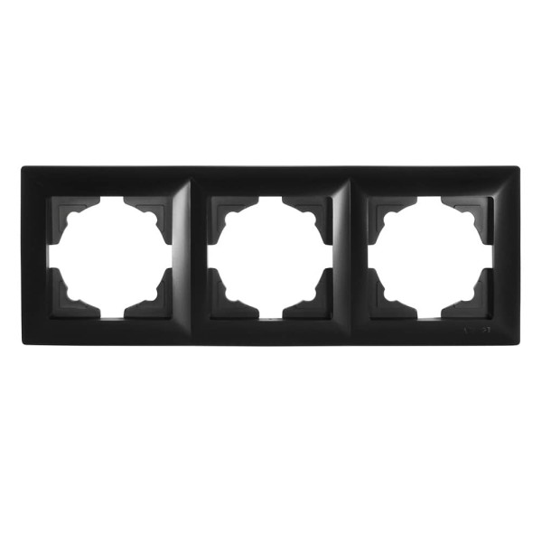 Gunsan Visage 3-fach Rahmen für 3 Steckdosen Schalter Dimmer Schwarz