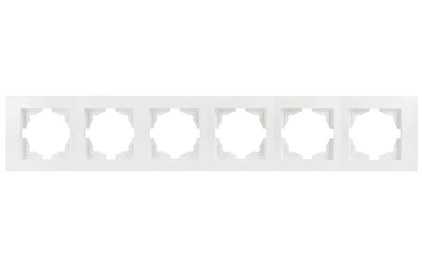 Gunsan Moderna 6-fach Rahmen für 6 Steckdosen Schalter Dimmer Weiss
