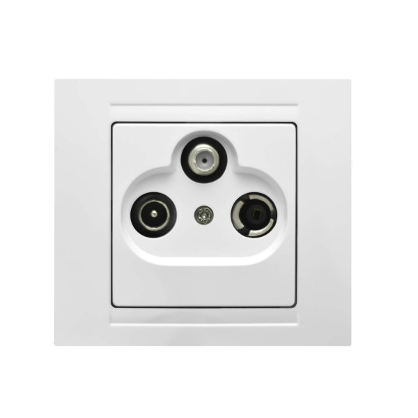 Gunsan Moderna Multimedia Sat TV Radio Durchgangsdose Antennendose Weiss