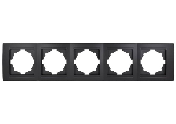 Gunsan Moderna 5-fach Rahmen für 5 Steckdosen Schalter Dimmer Schwarz