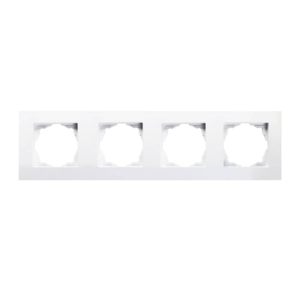 Gunsan Eqona 4-fach Rahmen für 4 Steckdosen Schalter Weiss