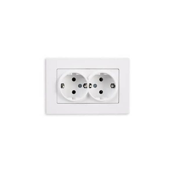 Gunsan Eqona 2-fach Steckdose Komplett Unterputz Weiss