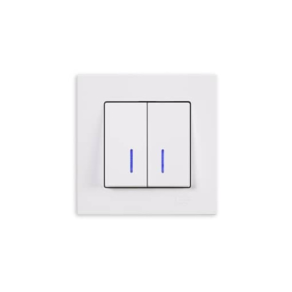 Gunsan Eqona 2-fach Serienschalter mit Beleuchtung Unterputz Weiss