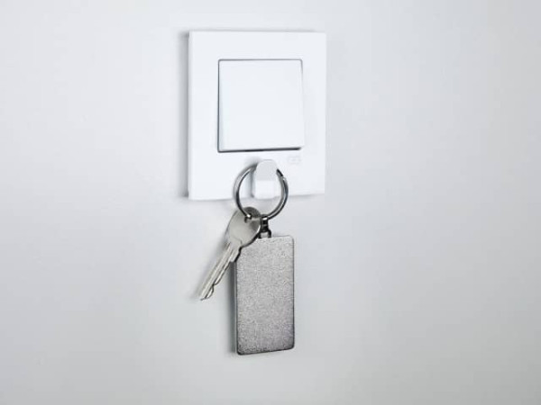 Gunsan Eqona Pratic Schalter Ein-/Ausschalter Unterputz Weiss mit Schlüsselhaken