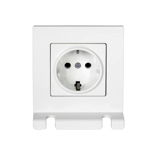 Gunsan Eqona Pratic Steckdose Unterputz Weiss mit 2 Steckerhalterungen