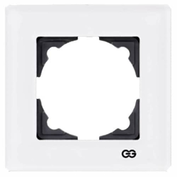 Gunsan Eqona 1-fach Rahmen für 1 Steckdosen Schalter Einsatz-Modul Unterputz Glas Weiss