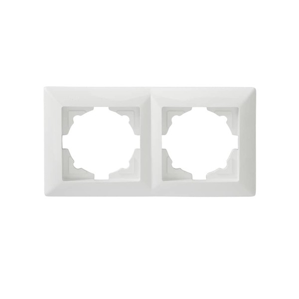 Gunsan Visage 2-fach Rahmen / Steckdosenblende für 2x Steckdosen, Schalter, Dimmer Weiss