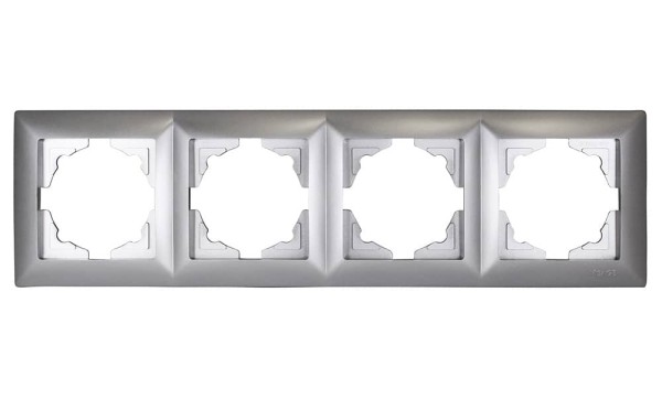 Gunsan Visage 4-fach Rahmen für 4 Steckdosen Schalter Dimmer Silber