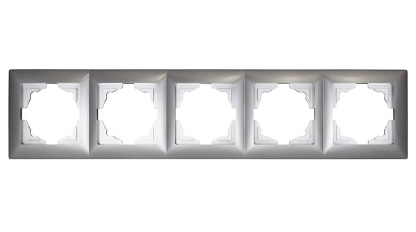 Gunsan Visage 5-fach Rahmen für 5 Steckdosen Schalter Dimmer Silber
