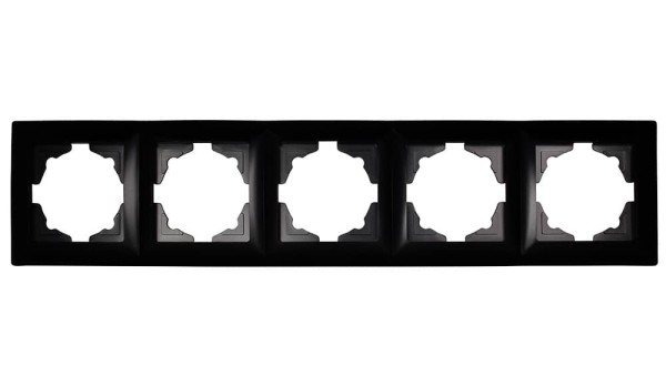 Gunsan Visage 5-fach Rahmen für 5 Steckdosen Schalter Dimmer Schwarz