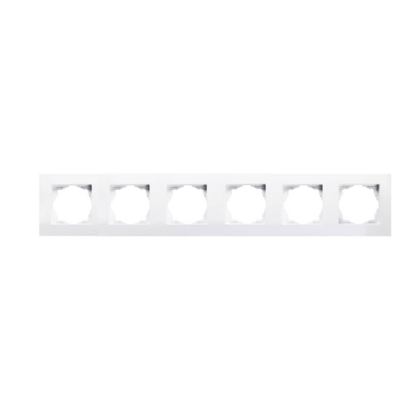 Gunsan Eqona 6-fach Rahmen für 6 Steckdosen Schalter Weiss