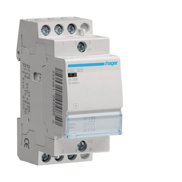 Hager ESC325 Installationsschütz 25A 3 Schließer 230V