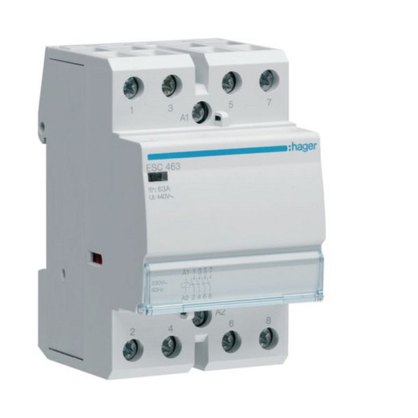 Hager ESC463 Installationsschütz 63A 4 Schließer 230V