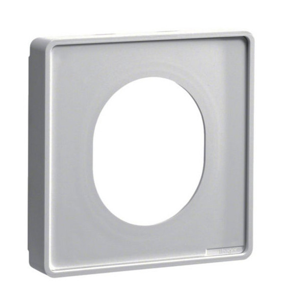 Hager G33747035 Blende CEE-Steckdose schnittkaschierend halogenfrei Oberteil 80mm lichtgrau