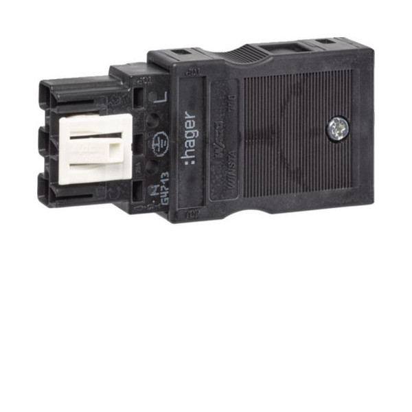 Hager G4713 Ausgangsstecker Wago 3-polig für starre und feindrahtige Leiter 1,5-2,5mm²