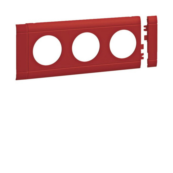Hager GB080303020 Blende 3-fach Steckdose zu Oberteil 80mm anreihbar halogenfrei rot