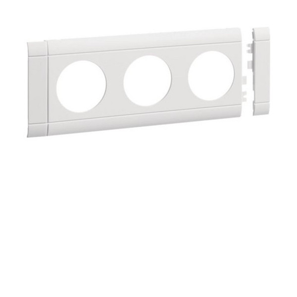 Hager GB080309016 Blende 3-fach Steckdose zu Oberteil 80mm anreihbar halogenfrei verkehrsweiß
