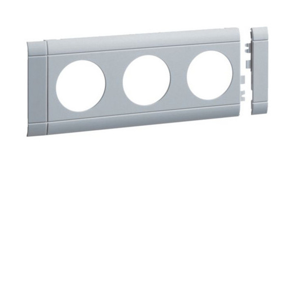 Hager GB08030LAN Blende 3-fach Steckdose zu Oberteil 80mm anreihbar halogenfrei alu