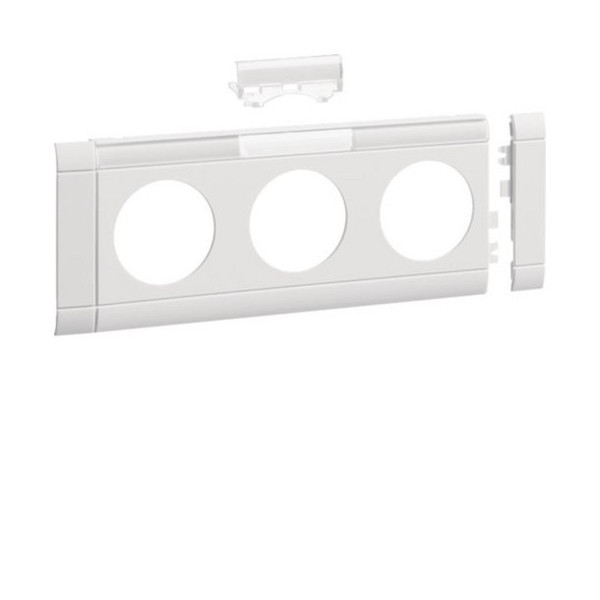Hager GB080319016 Blende 3-fach Steckdose zu Oberteil 80mm beschriftbar anreihbar hfr verkehrsweiß