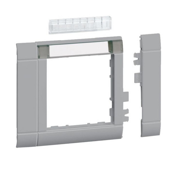 Hager GR0802ALAN Rahmenblende modular, ZS 55, OT 80, hfr, Beschriftungsfeld, lack alu