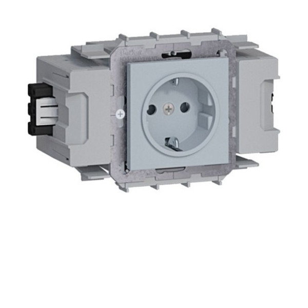 Hager GS1001LAN Steckdose 1-fach Wago Winsta Frontrastend alu lackiert