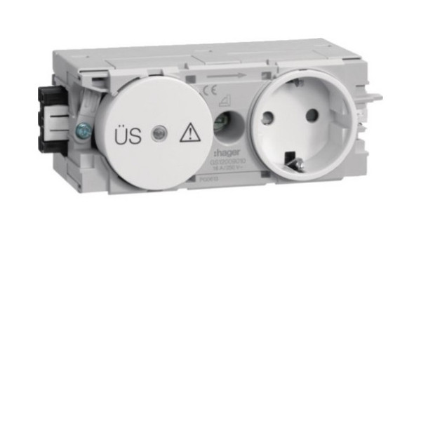 Hager GS12009016 SteckdoseFeinschutz mit Wago Steck-/Klemmtechnik C-Profil in verkehrsweiß