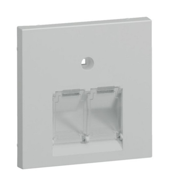 Hager GZUAE2A7035 Zentralscheibe UAE 2-fach, für Rahmenblende 55, hfr, lichtgrau