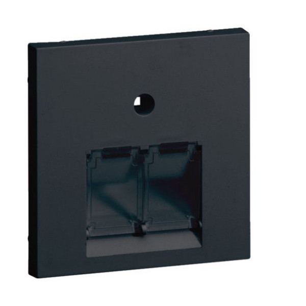 Hager GZUAE2A9011 Zentralscheibe UAE 2-fach, für Rahmenblende 55, hfr, graphitschwarz