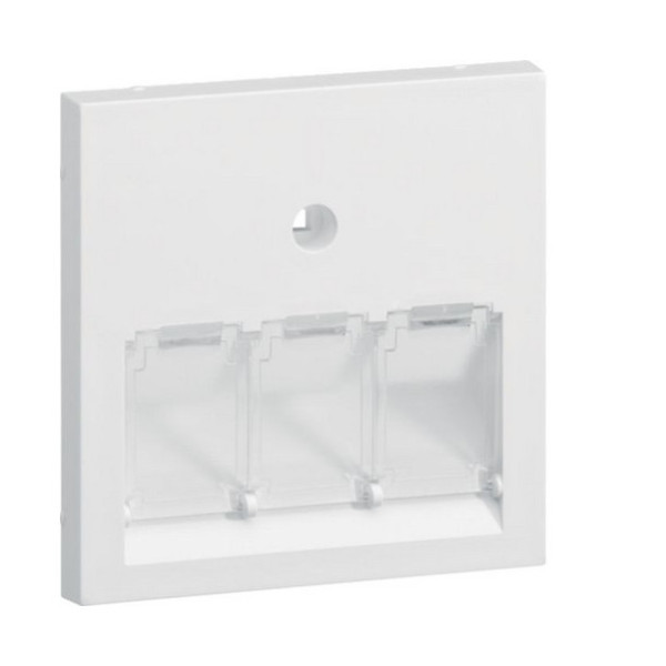 Hager GZUAE3A9016 Zentralscheibe UAE 3-fach für Rahmenblende 55 halogenfrei verkehrsweiß