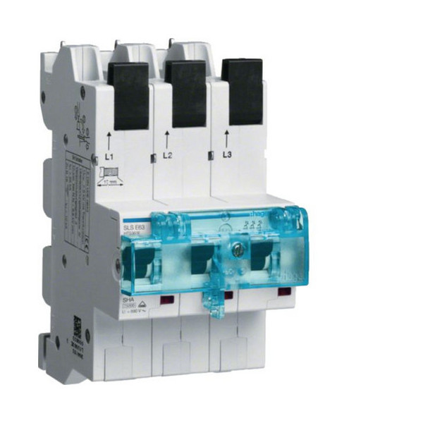 Hager HTS363E SLS-Schalter 3 polig E-Charakteristik 63A für Sammelschiene QuickConnect