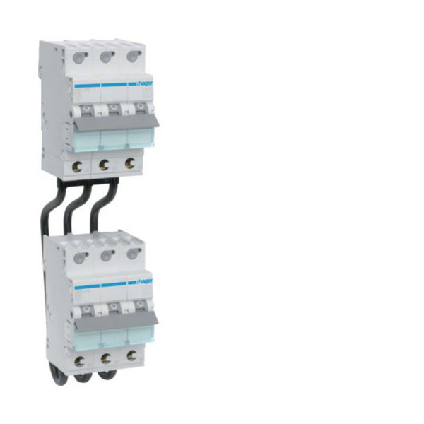 Hager KC325 Verbindungsbrücke, 3 polig, Stiftanschluss, Phase, Länge 125mm