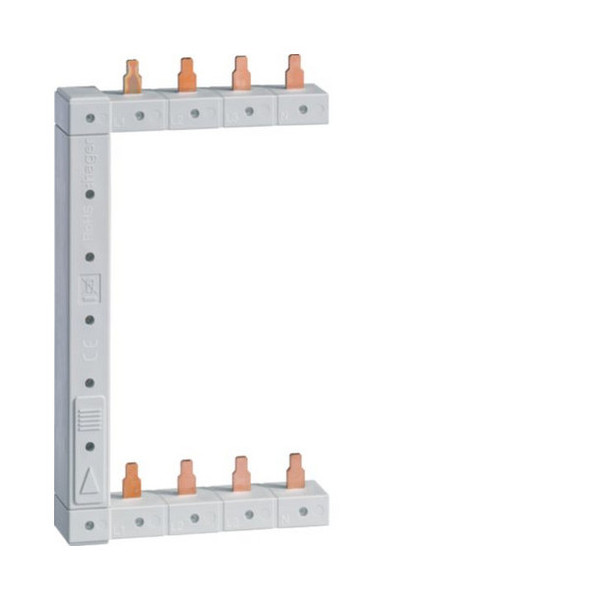 Hager KCF663S Phasenschiene senkrecht 63A links/rechts sym. L1L2L3N zu L1L2L3N 125mm 2-reihi