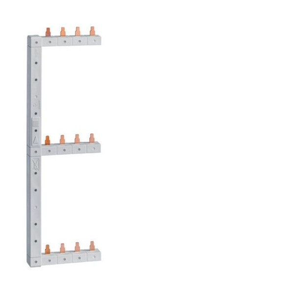 Hager KCF668S Phasenschiene senkrecht 63A links/rechts sym. L1L2L3N zu L1L2L3N 125mm 3-reihi