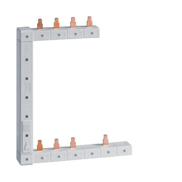 Hager KCF863L Phasenschiene senkrecht 63A links L1L2L3N zu L1N-L2N-L3N 125mm 2-reihig