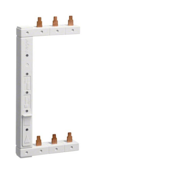 Hager KCL363L Phasenschiene 3polig, 2-reihig 125mm, links, vertikal