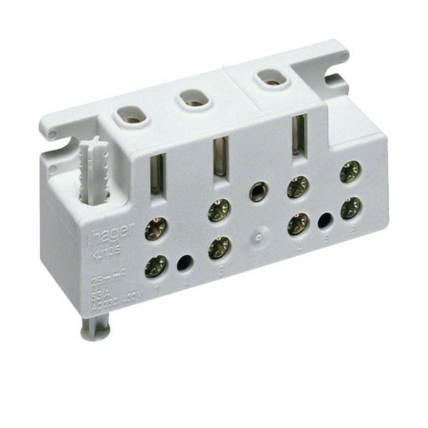 Hager KJ10S Zählersteckklemme, univ.Z, Wechselstrom 63 A, sperrbar, mit TRE-Anschlussklemmen