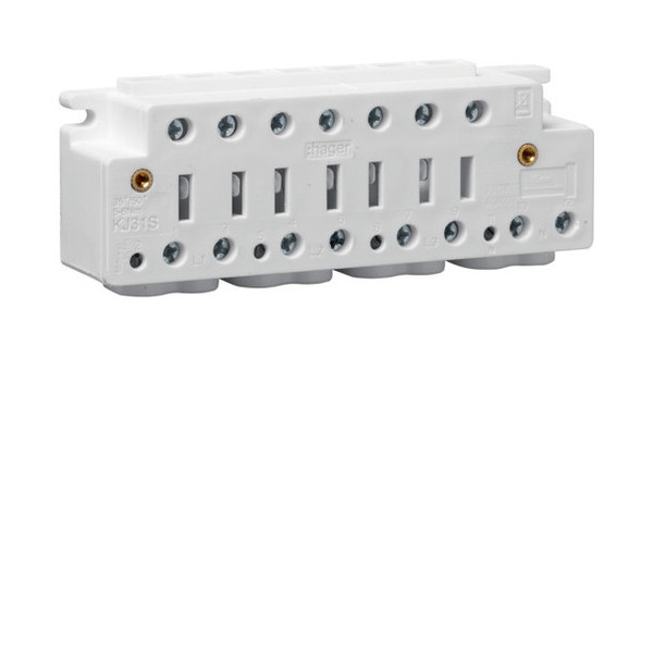 Hager KJ31S Zählersteckklemme, universZ, Drehstrom 100 A, mit Abdeckung